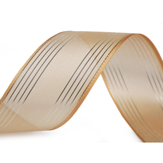 Wstążka z lureksem szerokość 40 mm - Miętowy (100 Metry) Wstążka z lureksem szerokość 40 mm - Miętowy (100 Metry)