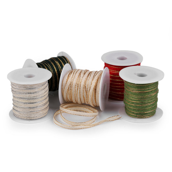 Ruban avec lurex, largeur 6 mm - Écru lumineux (100 Mètres) Ruban avec lurex, largeur 6 mm - Écru lumineux (100 Mètres)
