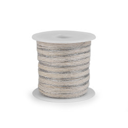 Wstążka z lureksowym brzegiem szerokość 6 mm - Naturalny jasny (100 Metry)