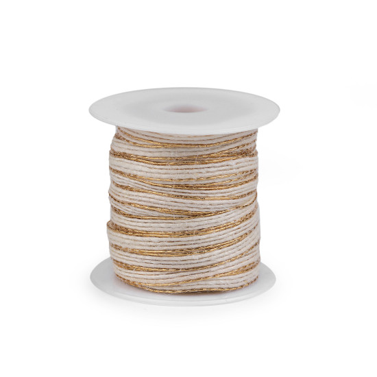 Ruban avec lurex, largeur 6 mm - Écru lumineux (100 Mètres) Ruban avec lurex, largeur 6 mm - Écru lumineux (100 Mètres)