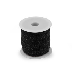 Wstążka jutowa szerokość 6 mm - Czarny (20 Metry)