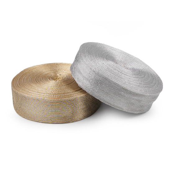 Wstążka dekoracyjna z lureksem szerokość 40 mm siateczka - Srebrny (15 Metry) Wstążka dekoracyjna z lureksem szerokość 40 mm siateczka - Srebrny (15 Metry)
