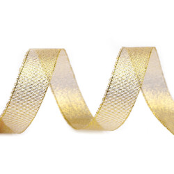 Wstążka brokatowa z lureksem szerokość 20 mm - Złoty (1 Metr)