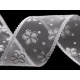 Ruban en organza avec fleurs et paillettes, largeur 40 mm - Jaune (1 Mètre) Ruban en organza avec fleurs et paillettes, largeur 40 mm - Jaune (1 Mètre)