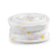 Ruban en organza avec fleurs, largeur 50 mm - Blanc (1 Mètre) Ruban en organza avec fleurs, largeur 50 mm - Blanc (1 Mètre)