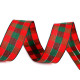 Checkered ribbon with lurex width 25 mm - Red (45 Meters)