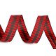Checkered ribbon with lurex width 15 mm - Red (45 Meters)