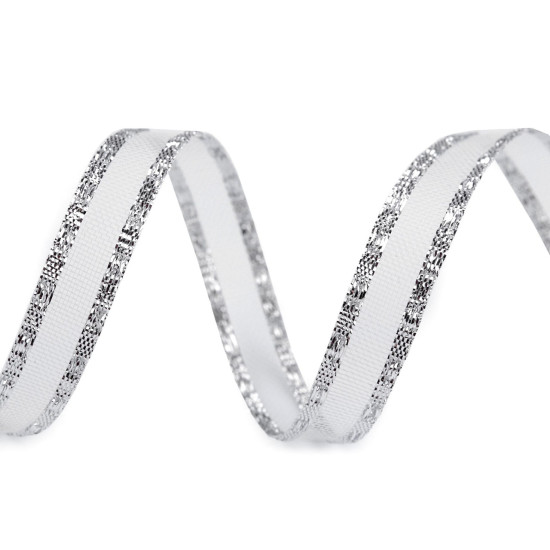 Panglica cu lurex latime 11 mm - Argintiu (90 Metri) Panglica cu lurex latime 11 mm - Argintiu (90 Metri)