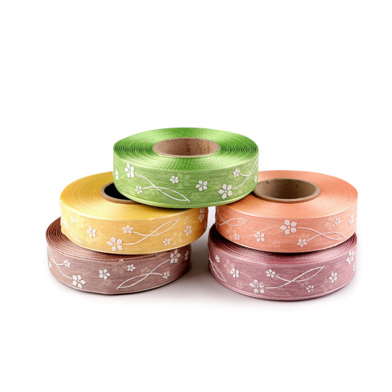 Ribbon with flowers, width 25 mm - Vintage pink light (100 Meters) Ribbon with flowers, width 25 mm - Vintage pink light (100 Meters)