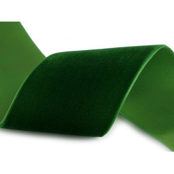 Tasiemka aksamitka szerokość 50 mm - Zielony (1 Metr)