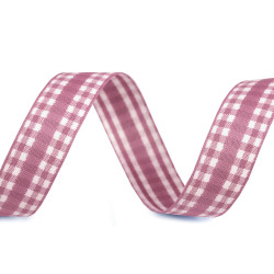 Checkered ribbon width 20 mm - Vintage pink (1 Meter)