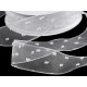 Ruban en organza avec bourgeons, largeur 40 mm - Blanc (1 Mètre) Ruban en organza avec bourgeons, largeur 40 mm - Blanc (1 Mètre)