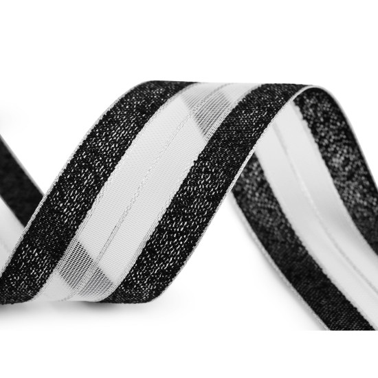 Wstążka z lureksem szerokość 40 mm - Niebieskoszary (45 Metry) Wstążka z lureksem szerokość 40 mm - Niebieskoszary (45 Metry)