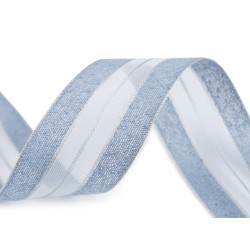 Wstążka z lureksem szerokość 40 mm - Niebieskoszary (45 Metry)