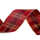Checkered ribbon with lurex and wire width 40 mm - Dark red (1 Meter) Checkered ribbon with lurex and wire width 40 mm - Dark red (1 Meter)