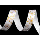 Christmas satin ribbon snowflakes, width 15 mm - White (3 Meters) Christmas satin ribbon snowflakes, width 15 mm - White (3 Meters)