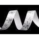Christmas satin ribbon snowflakes, width 15 mm - White (3 Meters) Christmas satin ribbon snowflakes, width 15 mm - White (3 Meters)