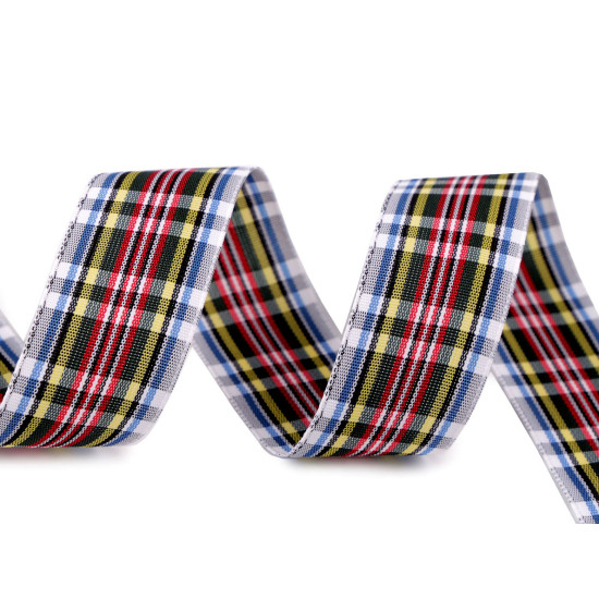 Checkered ribbon width 25 mm - Red (3 Meters)