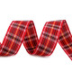 Checkered ribbon width 25 mm - Red (3 Meters)