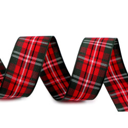 Checkered ribbon width 25 mm - Red (3 Meters)