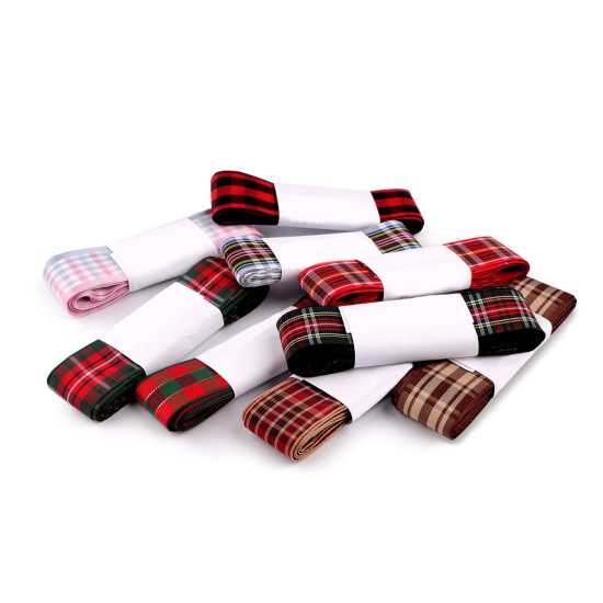 Checkered ribbon width 25 mm - Red (3 Meters)