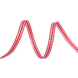 Checkered ribbon width 3 mm - Red (180 Meters)