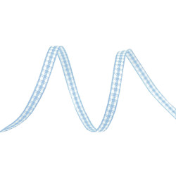 Checkered ribbon width 3 mm - Blue light (180 Meters)