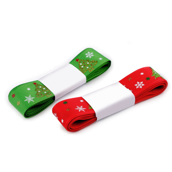 Christmas grosgrain ribbon with glitter, width 25 mm - Red (3 Meters) Christmas grosgrain ribbon with glitter, width 25 mm - Red (3 Meters)