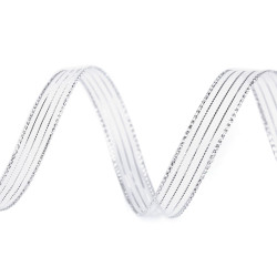 Ruban avec lurex, largeur 10 mm - Argent (45 Mètres)