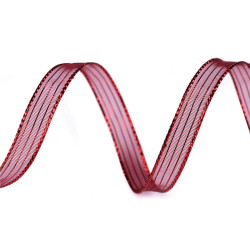 Ruban avec lurex, largeur 10 mm - Rouge (5 Mètres)