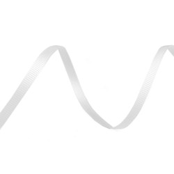 Wstążka rypsowa / troczki szerokość 3 mm - White (150 Metry)