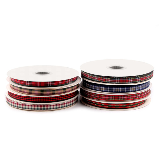 Checkered ribbon width 10 mm - Red (135 Meters)
