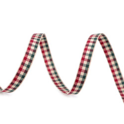 Checkered ribbon width 10 mm - Lightbeige (135 Meters)