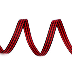 Checkered ribbon width 10 mm - Red (135 Meters)