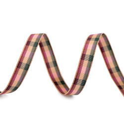 Checkered ribbon width 10 mm - Darkbeige (135 Meters)