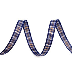 Checkered ribbon width 10 mm - Blue (135 Meters)