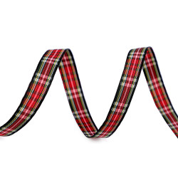 Checkered ribbon width 10 mm - Darkolive (135 Meters)