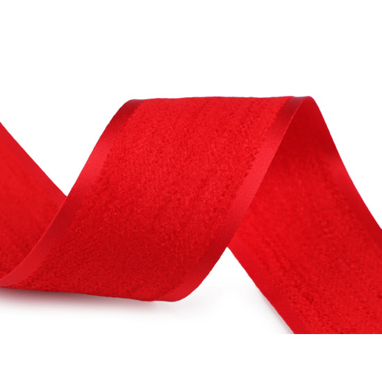 Chenille ribbon / double-sided trimming braid, width 40 mm - Red (1 Meter) Chenille ribbon / double-sided trimming braid, width 40 mm - Red (1 Meter)