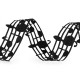 Laser-cut tape / ribbon, musical notes, width 30 mm - Black (18 Meters) Laser-cut tape / ribbon, musical notes, width 30 mm - Black (18 Meters)