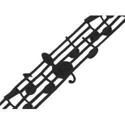 Taśma / wstążka ażurowa szerokość 30 mm nuty - Czarny (18 Metry)
