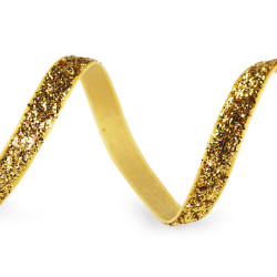 Velvet lurex ribbon, width 6 mm - Gold (135 Meters)