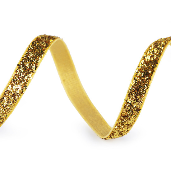 Velvet lurex ribbon, width 6 mm - Gold (135 Meters) Velvet lurex ribbon, width 6 mm - Gold (135 Meters)