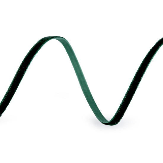 Tasiemka aksamitka szerokość 3 mm - Zielony (5 Metry) Tasiemka aksamitka szerokość 3 mm - Zielony (5 Metry)