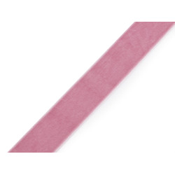 Tasiemka aksamitka szerokość 25 mm - Stary róż (1 Metr)