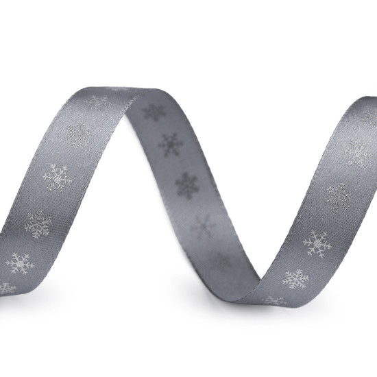 Christmas satin ribbon, snowflakes, width 15 mm - Violet (3 Meters) Christmas satin ribbon, snowflakes, width 15 mm - Violet (3 Meters)