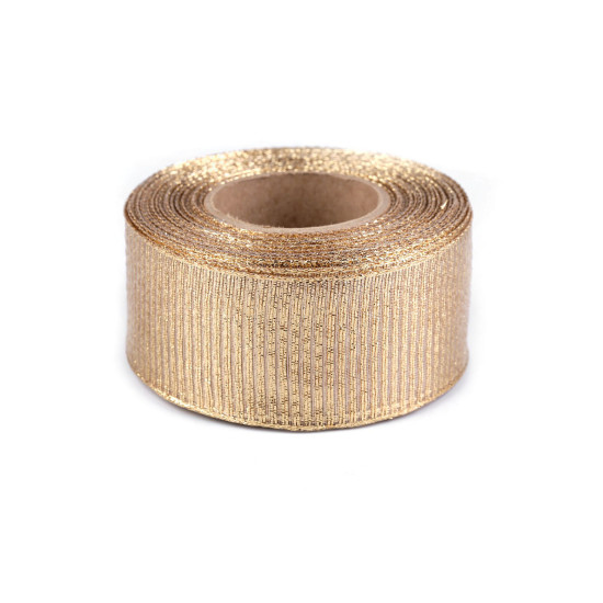 Wstążka z lureksem i drutem szerokość 40 mm - Srebrny (75 Metry) Wstążka z lureksem i drutem szerokość 40 mm - Srebrny (75 Metry)