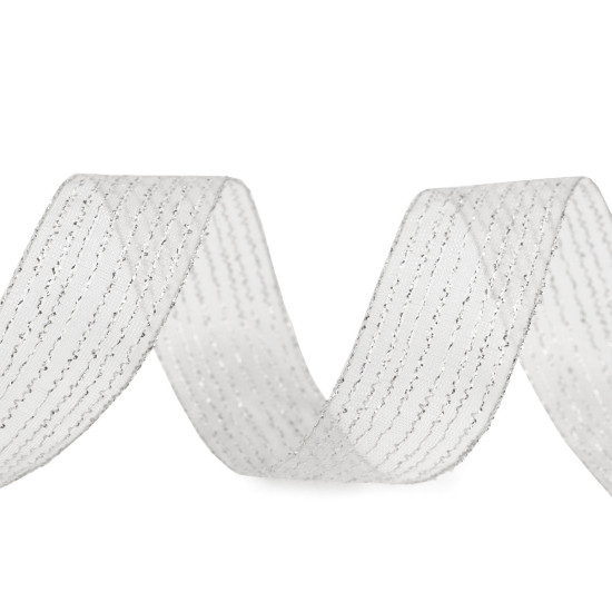 Panglica cu lurex latime 25 mm - Argintiu (10 Metri) Panglica cu lurex latime 25 mm - Argintiu (10 Metri)