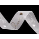Monofilament ribbon with metallic "love" print, width 25 mm - Red (5 Meters) Monofilament ribbon with metallic "love" print, width 25 mm - Red (5 Meters)