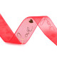 Monofilament ribbon with metallic "love" print, width 25 mm - Red (5 Meters) Monofilament ribbon with metallic "love" print, width 25 mm - Red (5 Meters)