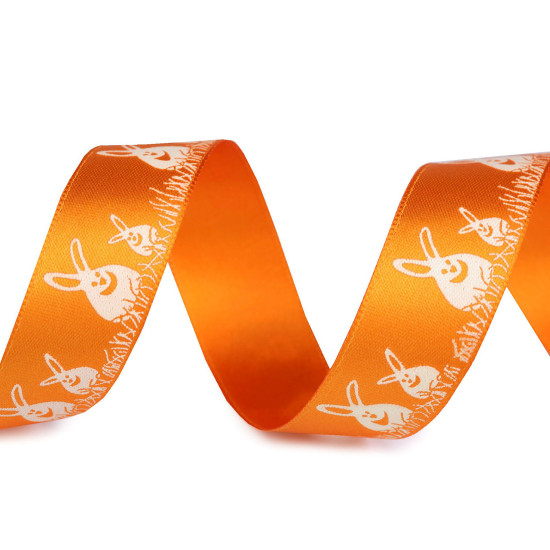 Satin ribbon easter width 24 mm bunnies - Red (80 Meters) Satin ribbon easter width 24 mm bunnies - Red (80 Meters)